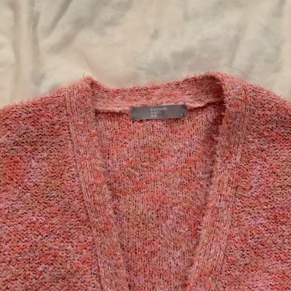 Pink fluffy cardigan with pockets - Picture 3 of 5